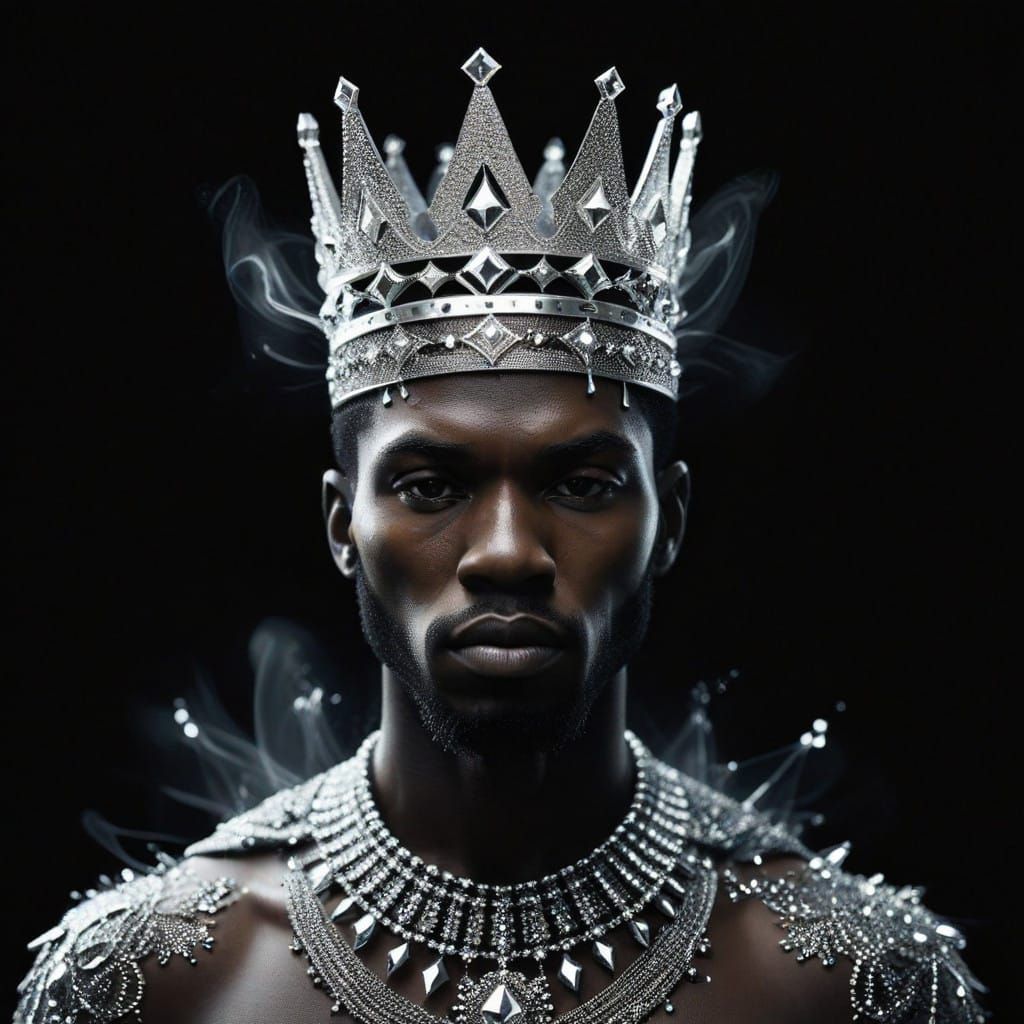 African Warrior King in Regal Splendor