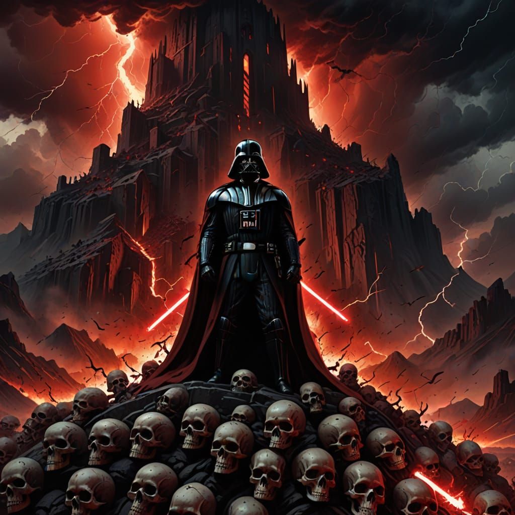 Darth Vader Silhouette Dominates Apocalyptic Landscape