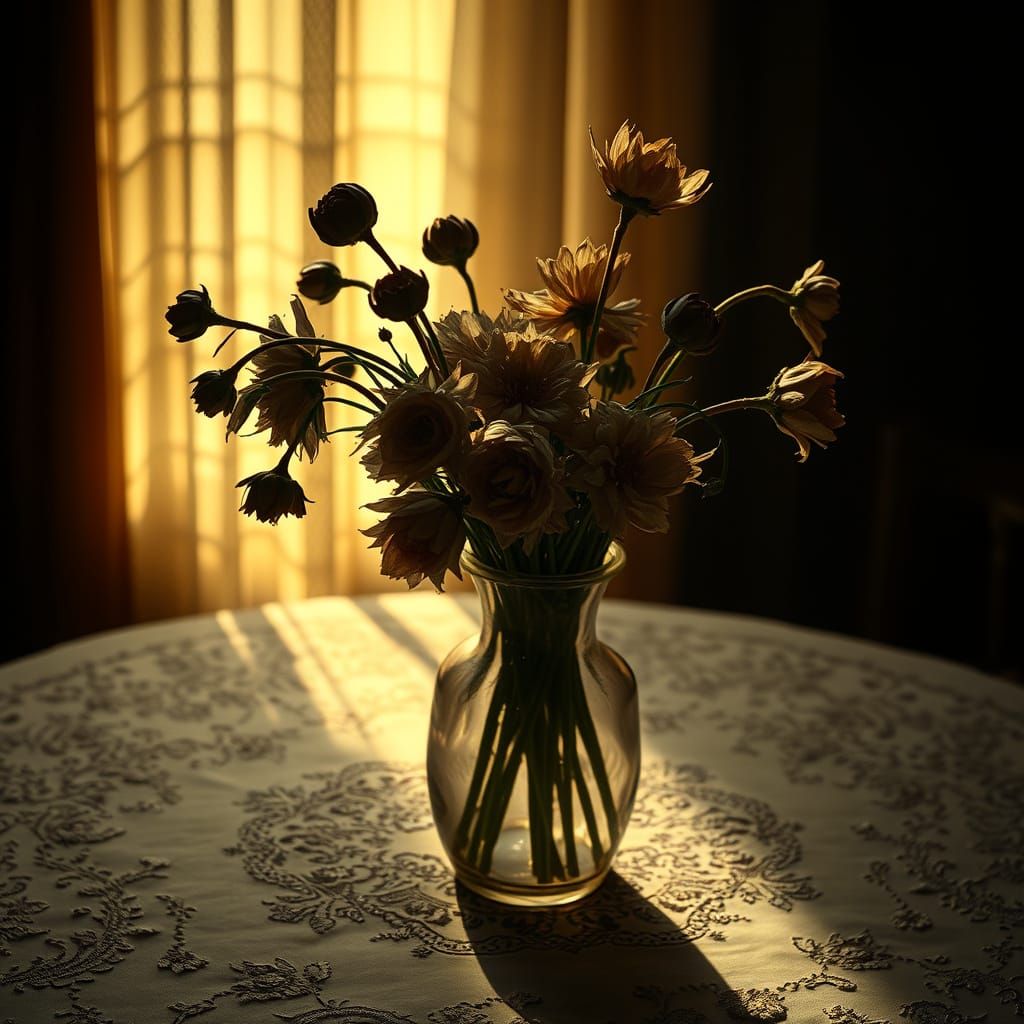 Vase of Flowers in Photorealistic Style