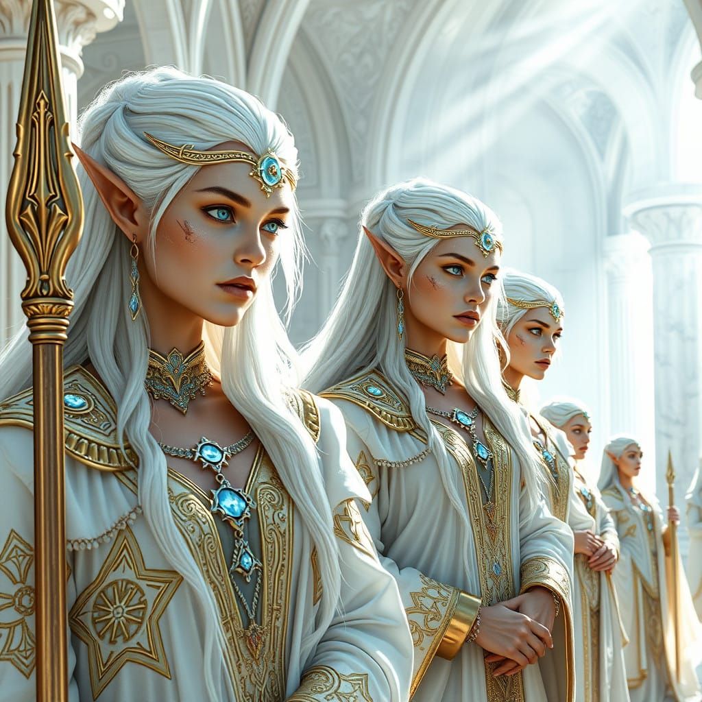 Ethereal Ayleid Elves in Renaissance High Fantasy Attire