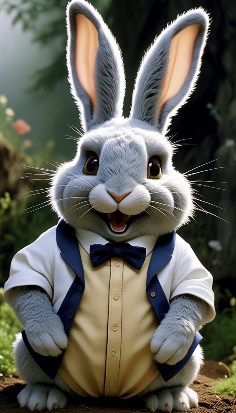 Laughing Donnie Darko Rabbit in Ghibli Style