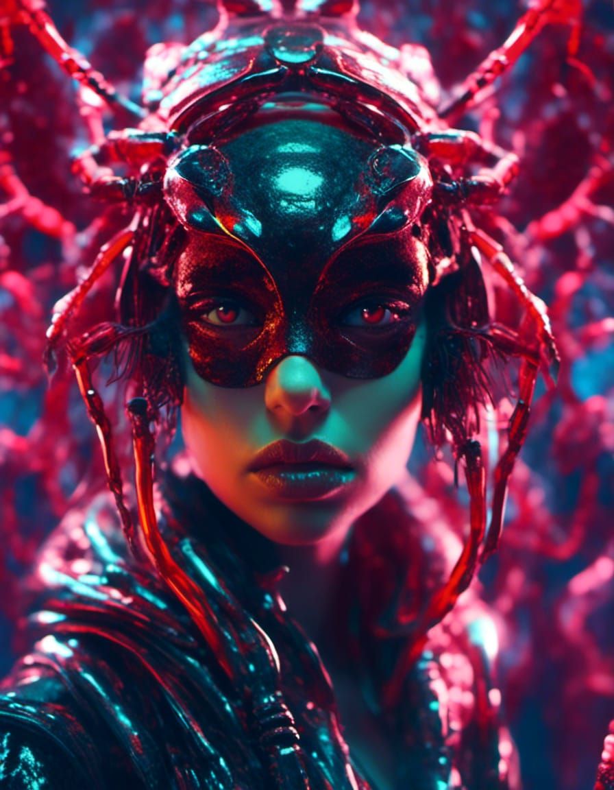 Bloodied Robotic Frog: Sci-Fi Horror Art