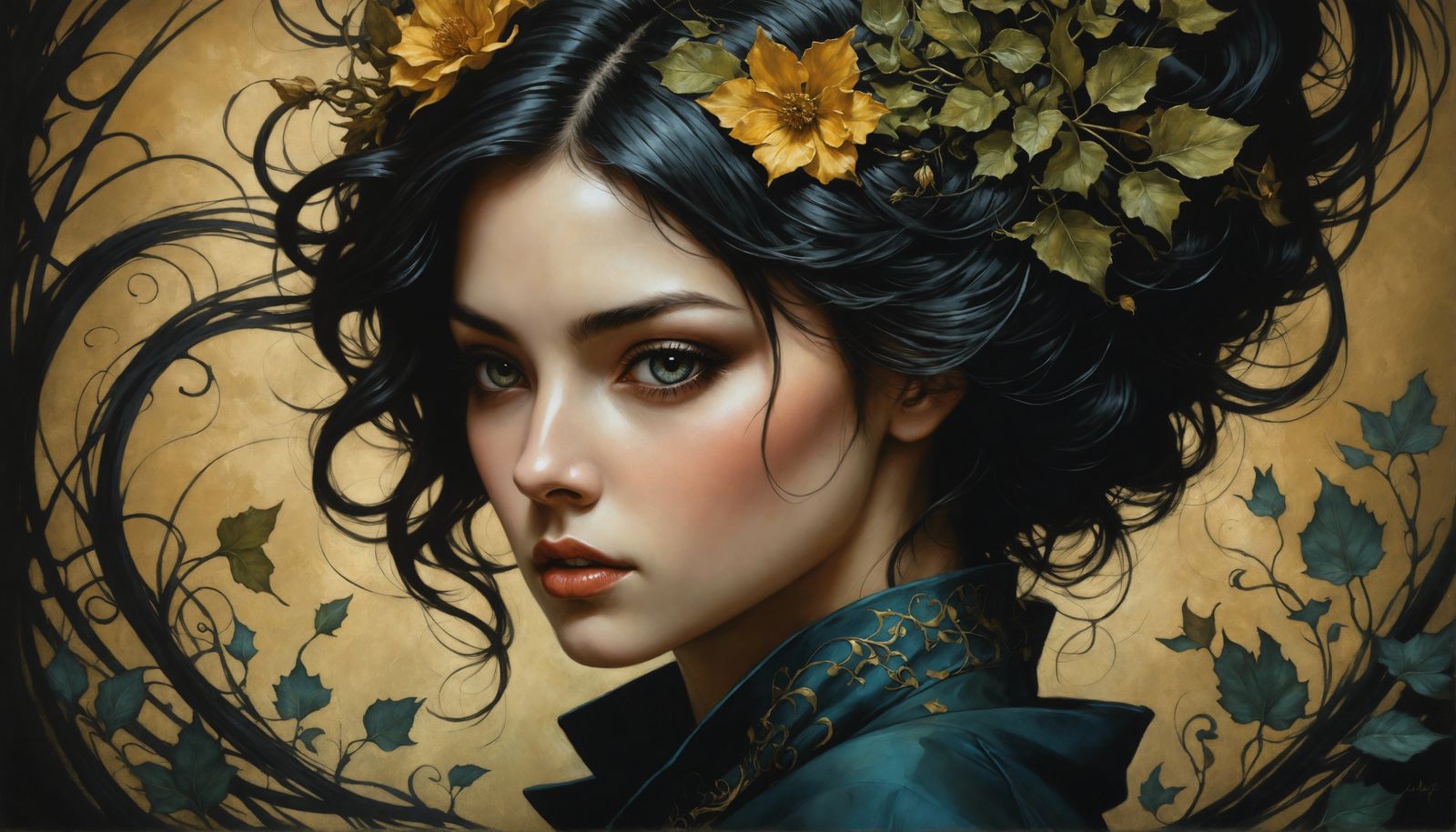 Shadows Intertwined: Surreal Psyche Oil Painting