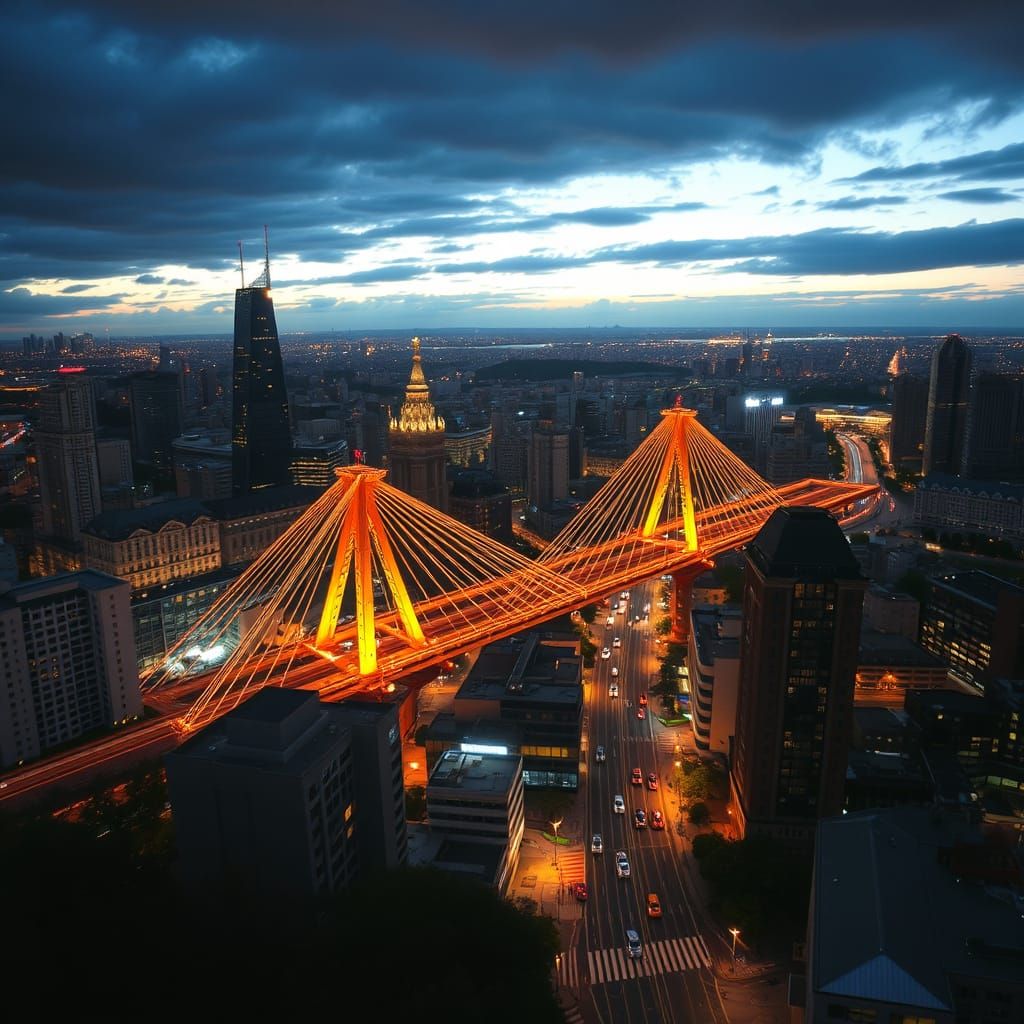 Glowing Urban Megastructure