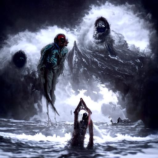 Bermuda Triangle Horror in Dark Fantasy Style