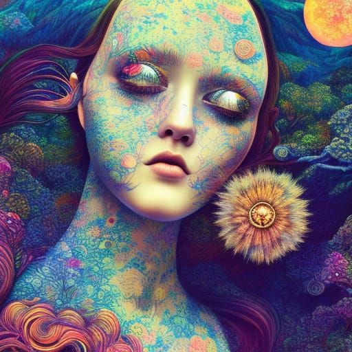 Elegant Mountain View in Harper's Bazaar Art Style