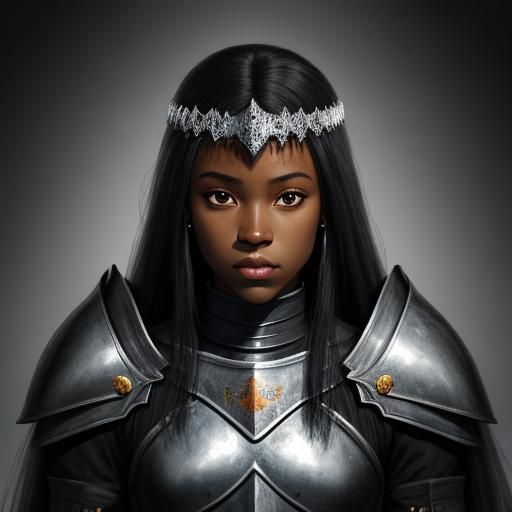 Black Female knight portrait