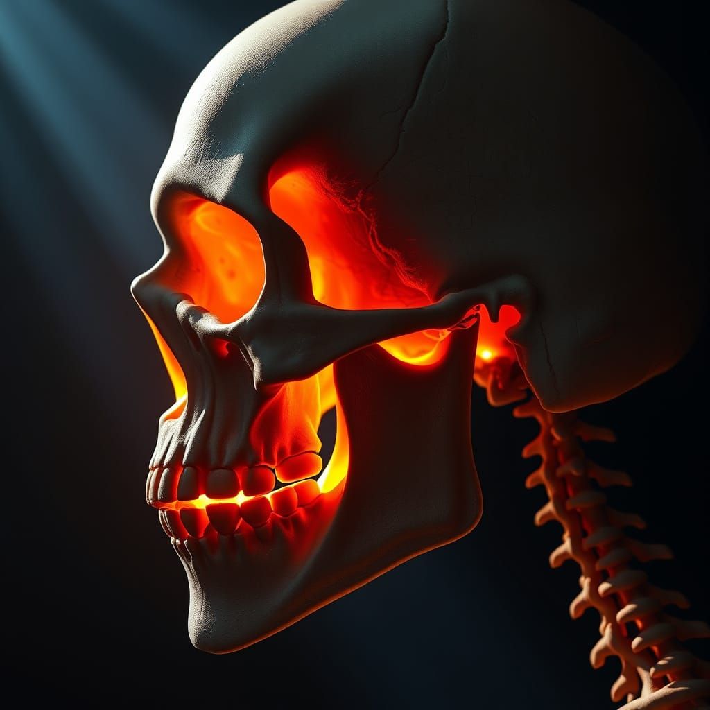 Detailed Skull Profile Focusing on Temporomandibular Joint