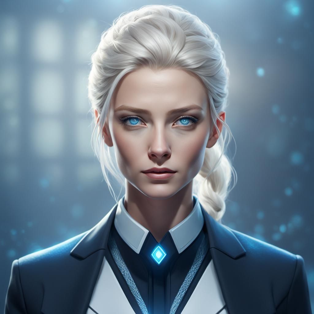 Nordic Woman Portrait in Art Nouveau Style