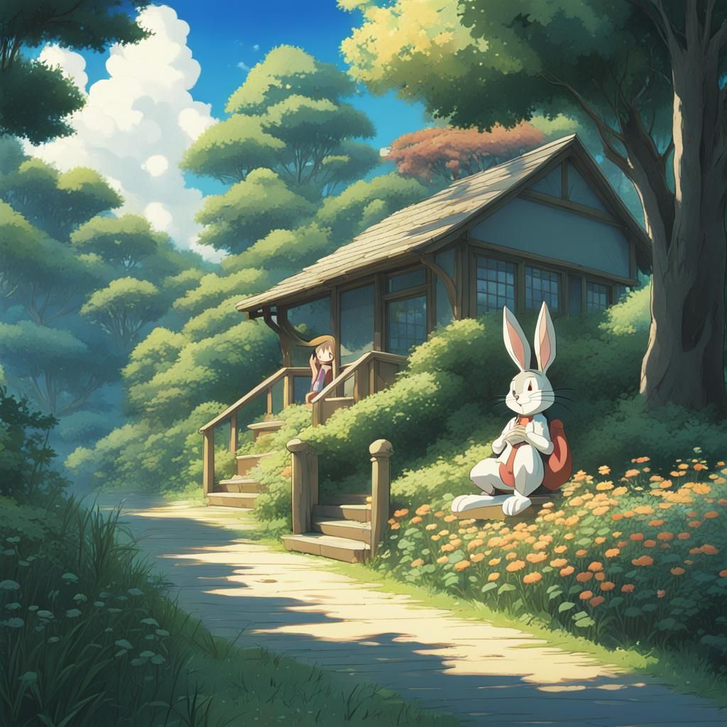 Bugs Bunny in Anime Key Visual Style