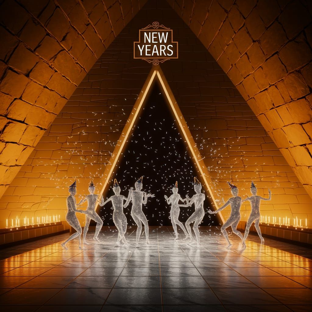 Spectral New Year's Eve Inside an Egyptian Pyramid