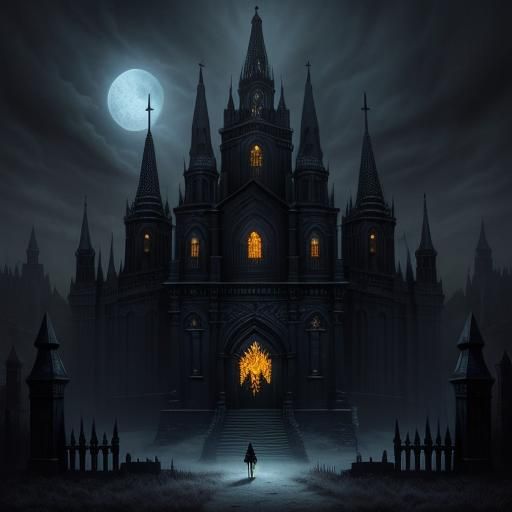 Dark Fantasy: Necromancer's Spooky Mansion Art