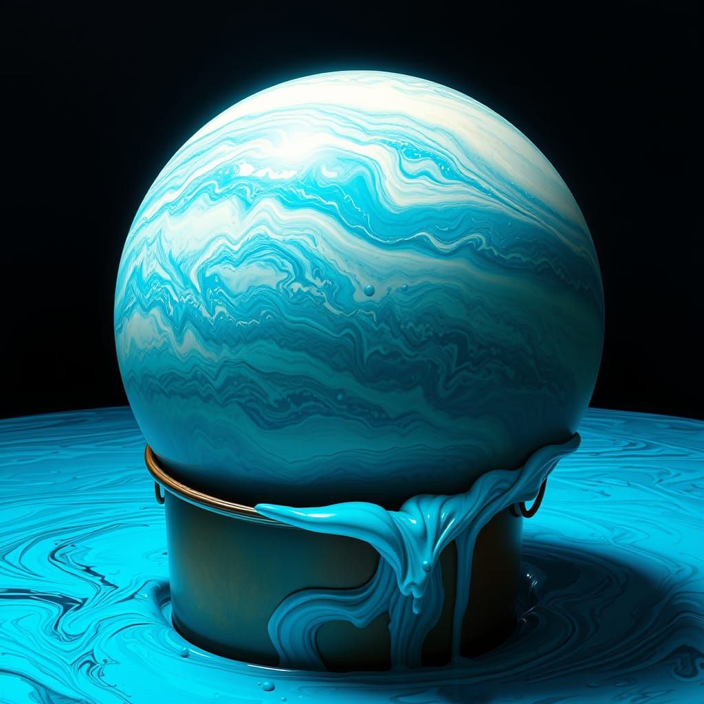 Jupiter Dipped in Cosmic Blue Paint