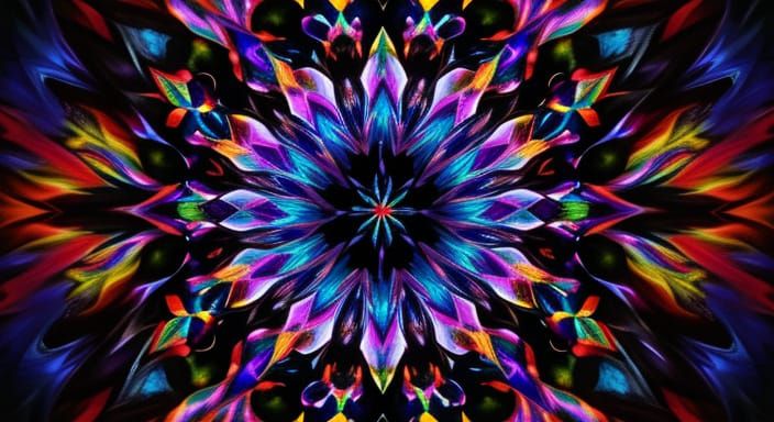 Vibrant Kaleidoscope Art in Oil Painting Style