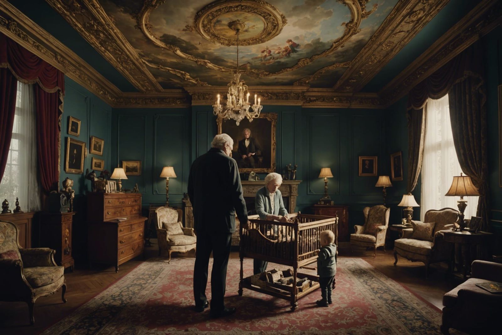 Touching Family Moment in Digital Matte Painting