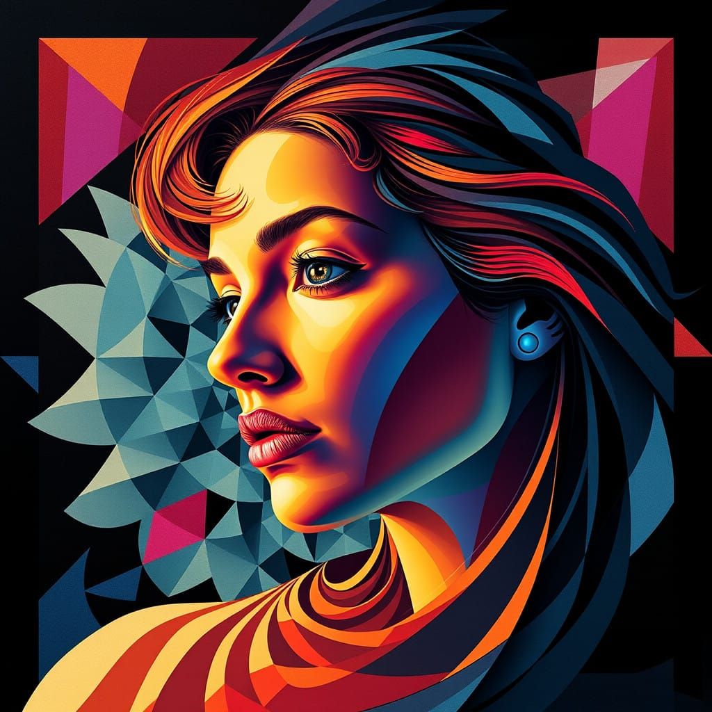 Escher-Inspired Geometric Art Harmonizing Math and Beauty