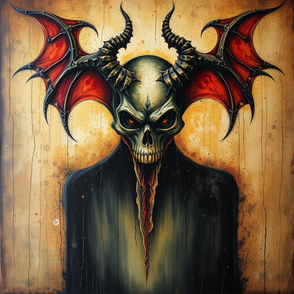 Encaustic Art: Diabolical Malevolent Portrait