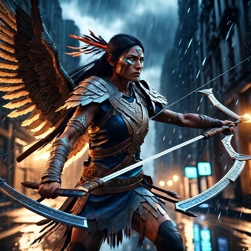 Native American Archangels Battle Demons in the City