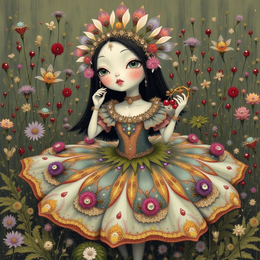 Whimsical Teapot Princess in Victorian-Inspired Fantasy Worl...