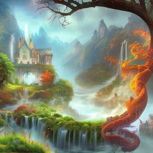 Fantastical Karma Concept Art in Detailed Matte Painting