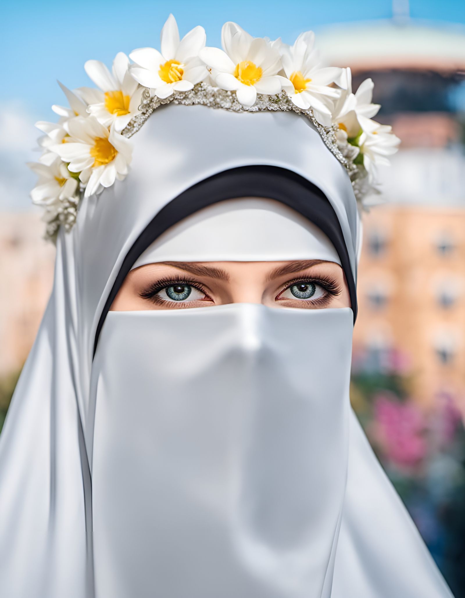 Hyperrealistic Portrait in Futuristic Cityscape