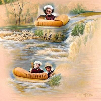 Mark Twain as Tom Sawyer on Mississippi River