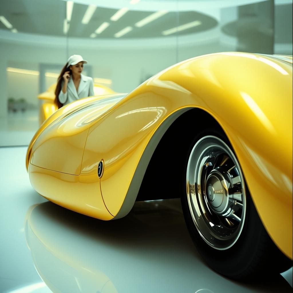Chrome Reflection: Woman in Polished Metal