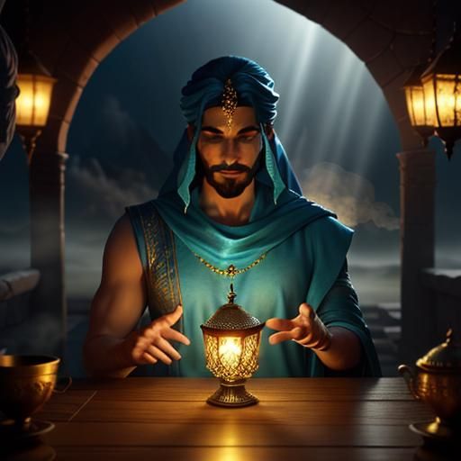 Greetings, oh Aladdin! I am the genie of the lamp, ready to ...