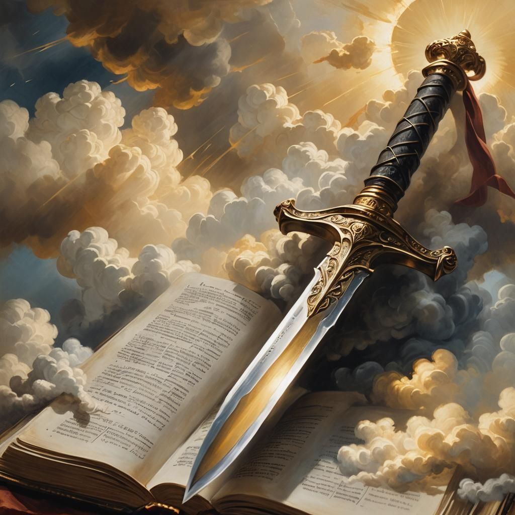Sword and Bible in Radiant Light