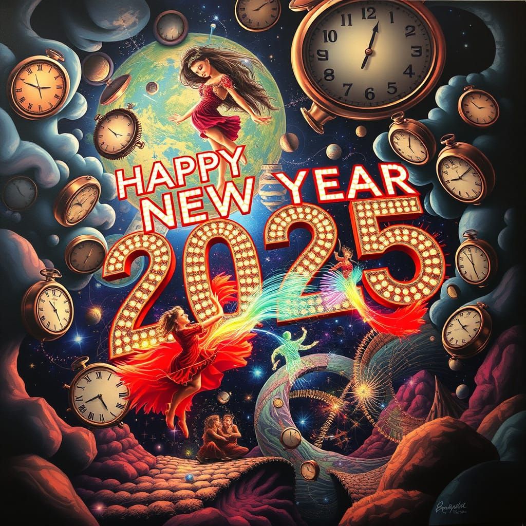 Celestial Dance of Joy in a Surreal Heaven Scene