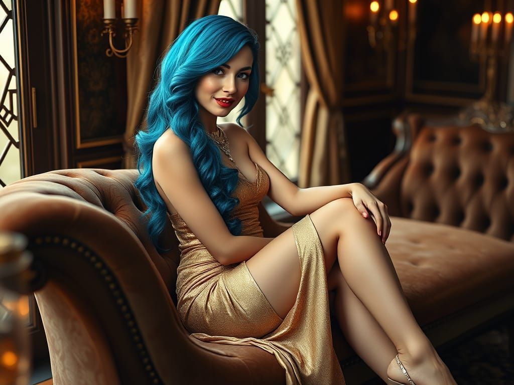 Stunning Art Deco Pinup in Velvet Boudoir