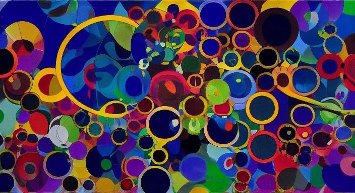 Kaleidoscopic Garden River in Takashi Murakami Style