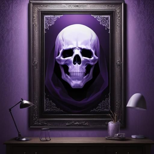 Hyper-Realistic Ghost Room Concept Art with Vivid Gradient