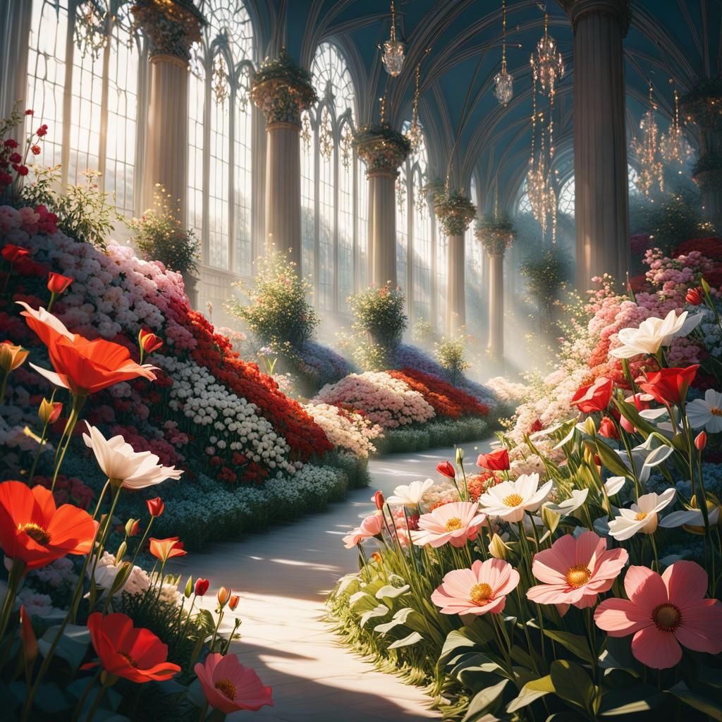 Colorful Garden of Flowers in Stunning Bokeh