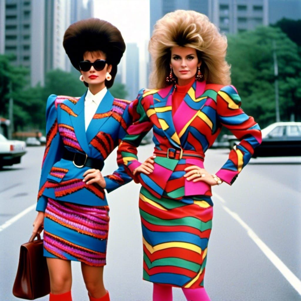 Businesswomen With Big Hair in 80s Style