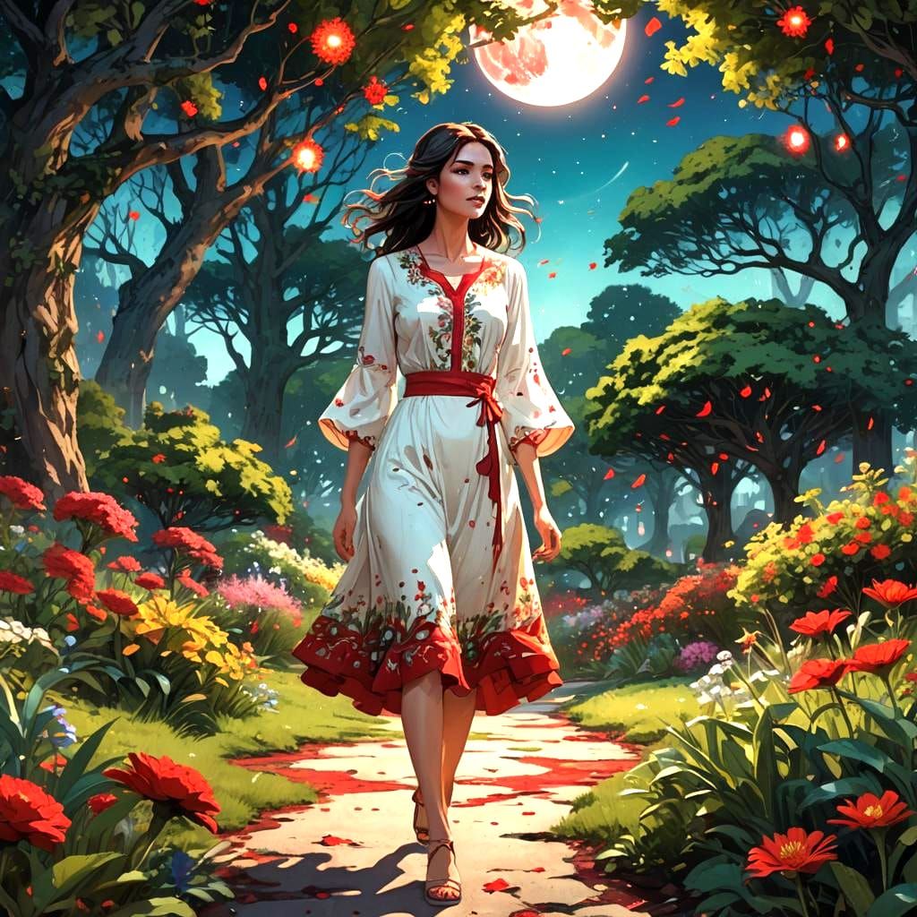Magical Garden: Girl in a Fantasy Landscape