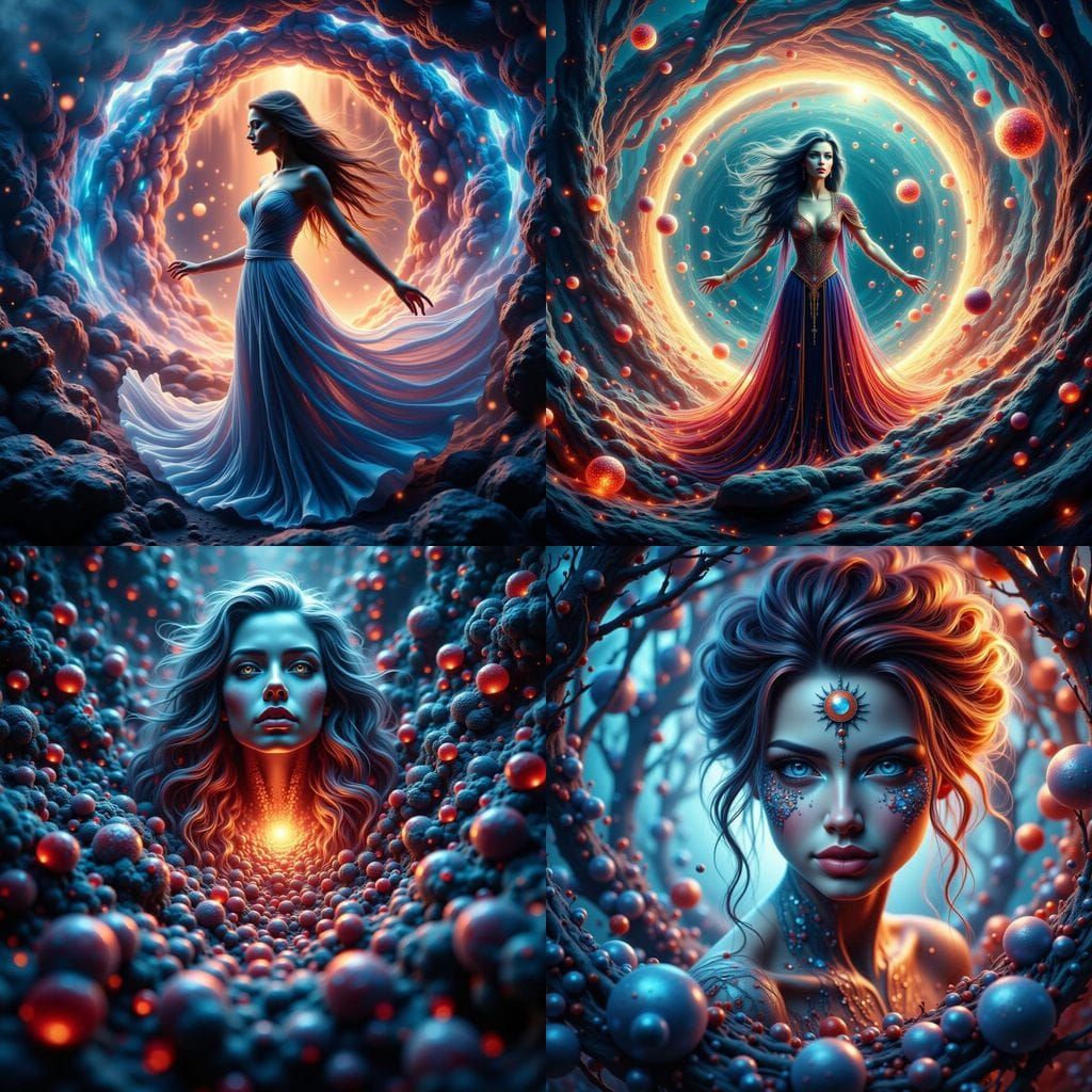 Goddess of Duplicity in Atomic Core: AI Generated