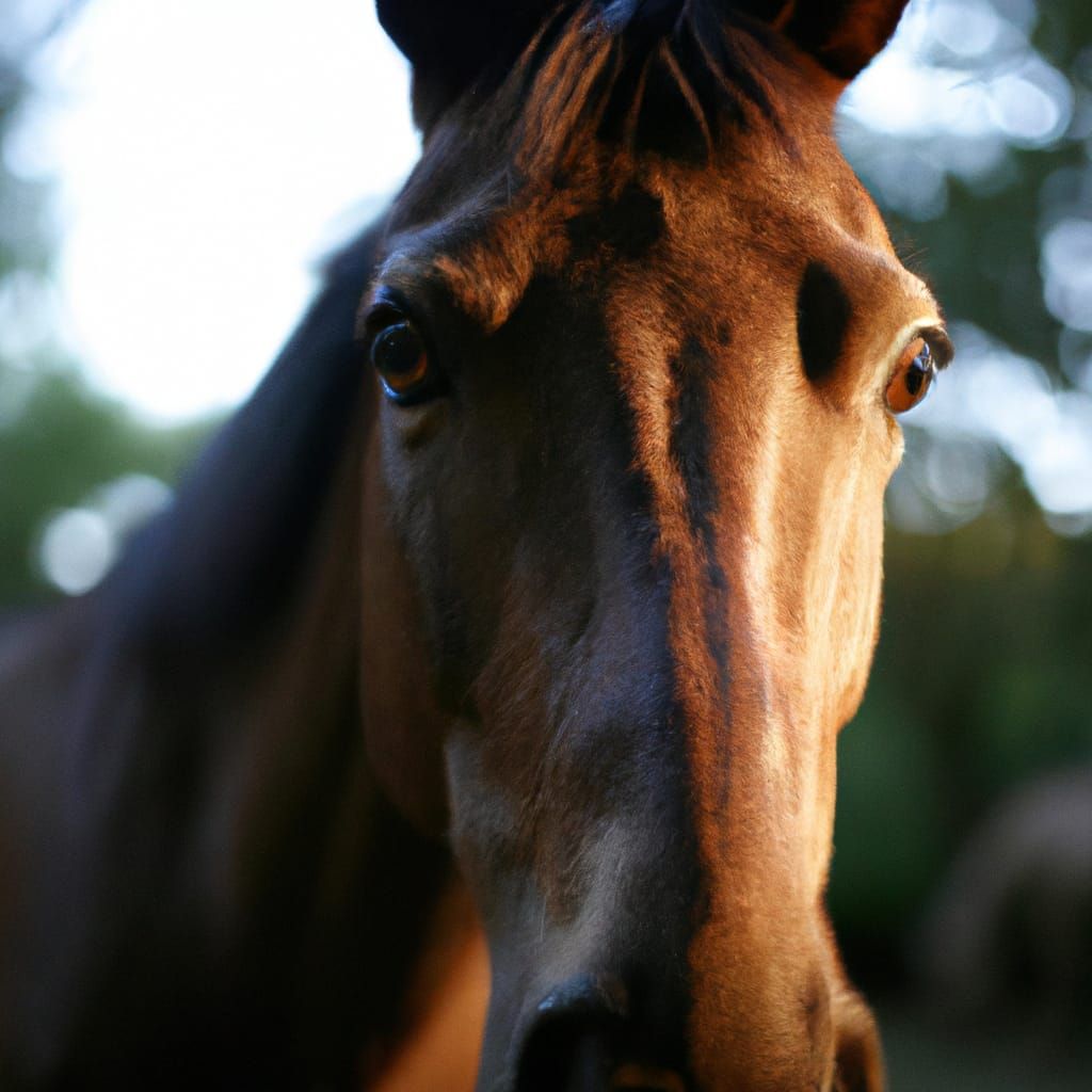 Horse Portrait in Sunlight, Professional Photography Style