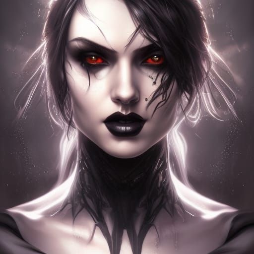 Gothic Spider Woman Hybrid in Hyperdetailed Style