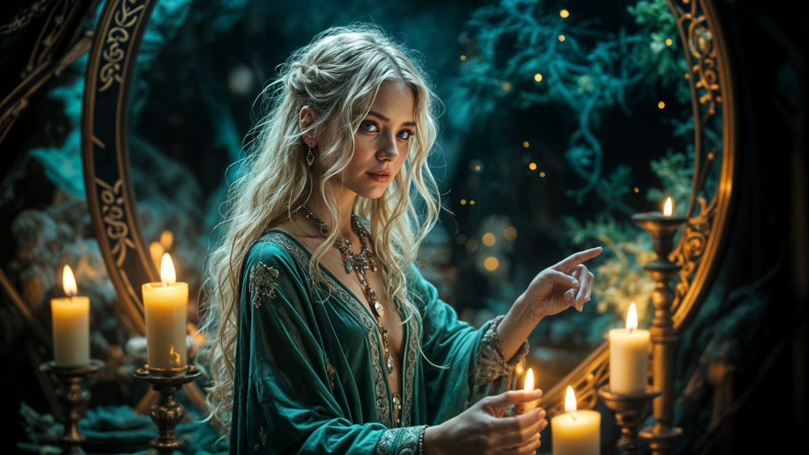 Bronze Age Women Meditate in Candlelit Chamber