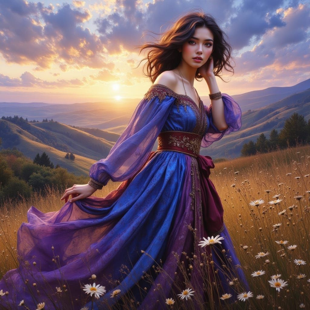 Bard Wanders Arvalae Hills at Sunset