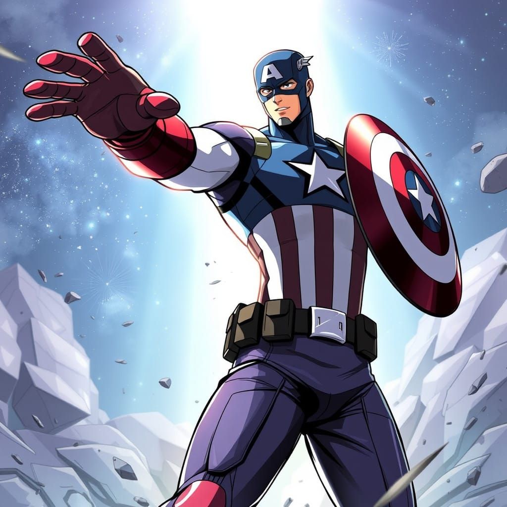 Captain America in Anime Style