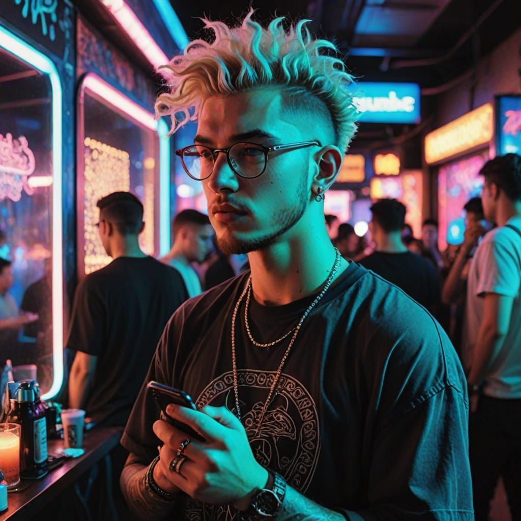 Grunge Disco Revival in Neon Lights