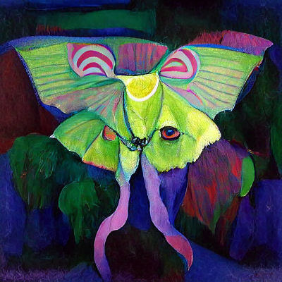 Luna Moth in Fauvist Style