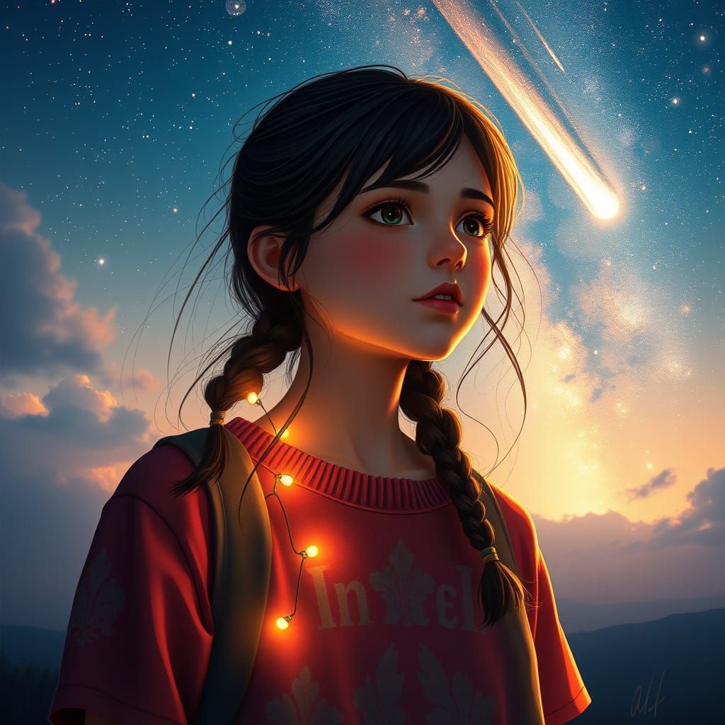 Girl Dreams of Halley's Comet: Fantasy Concept Art
