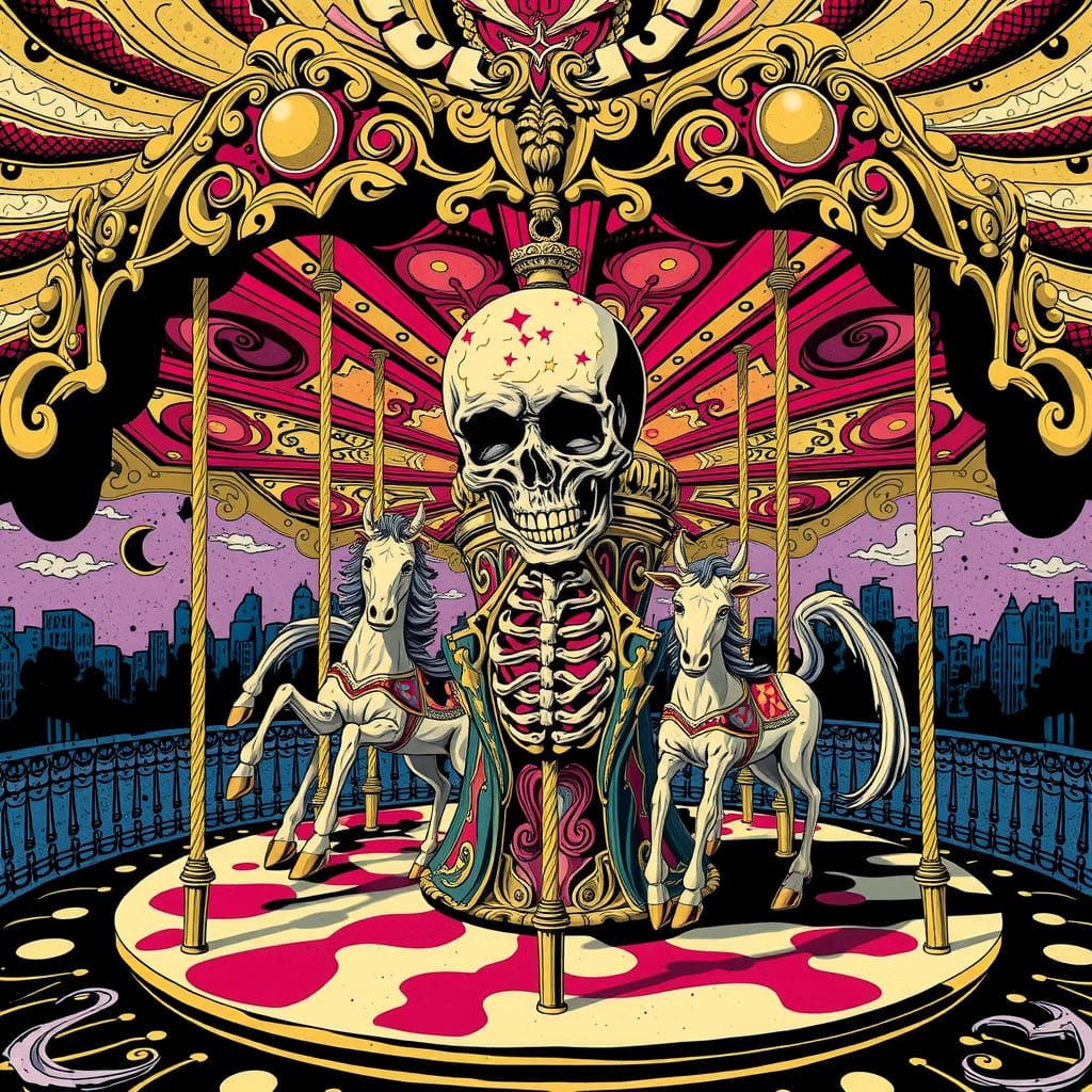 Psychedelic Surreal Carousel Art