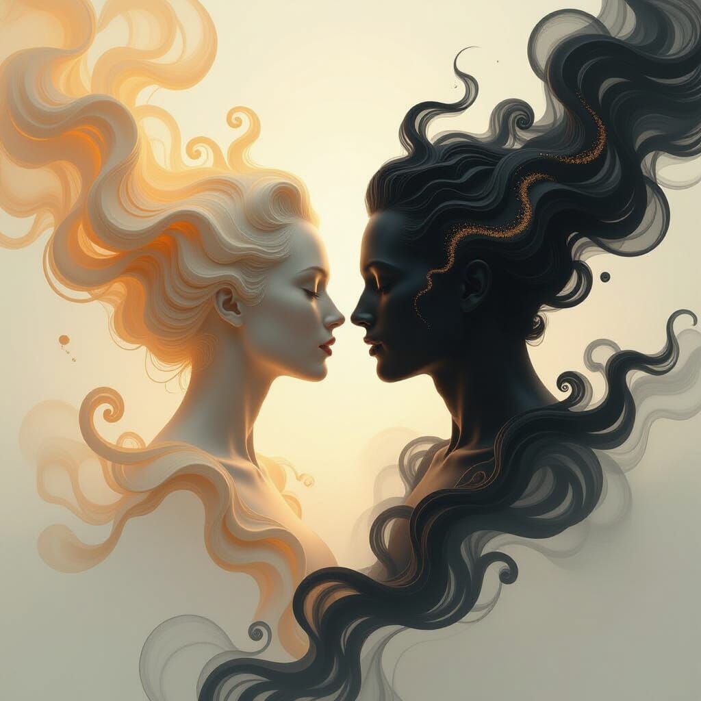 Ethereal Kiss of Golden Dust and Shadow Smoke