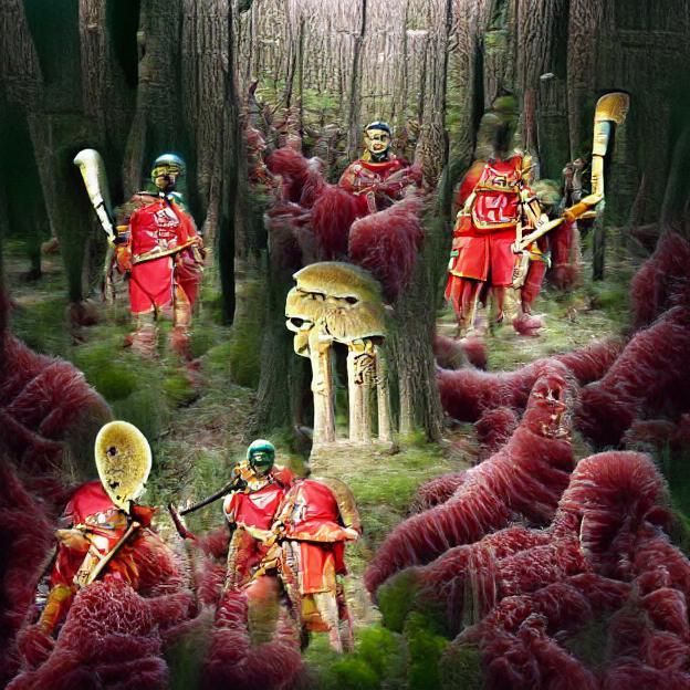 Roman Legion vs Cosmic Horror in Ancient Forest