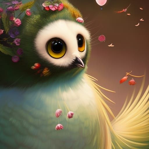 Charming Bird Family in Whimsical Style