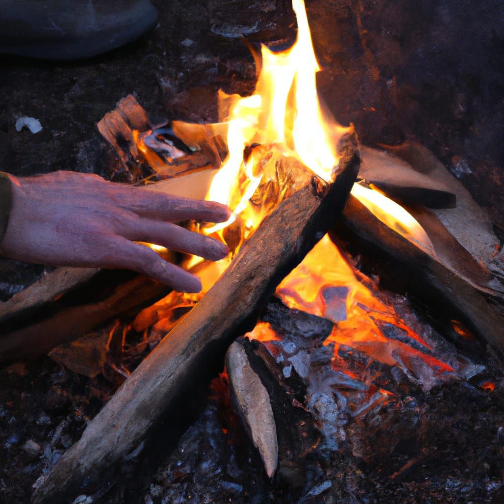 Minimalist Campfire Scene